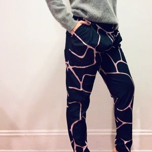 Damir Doma Silent Pants Trousers Pink Patterned L